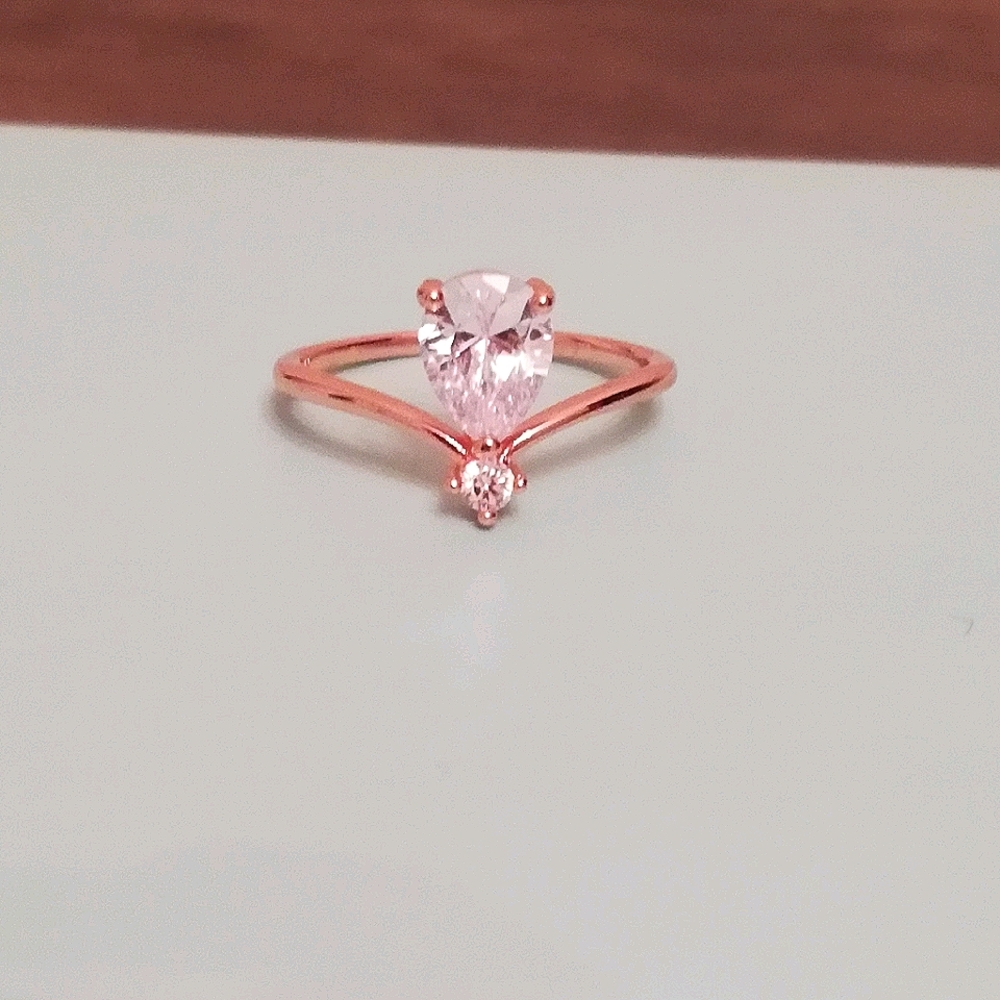 18K Rose Gold Plated Ring. Size 7.